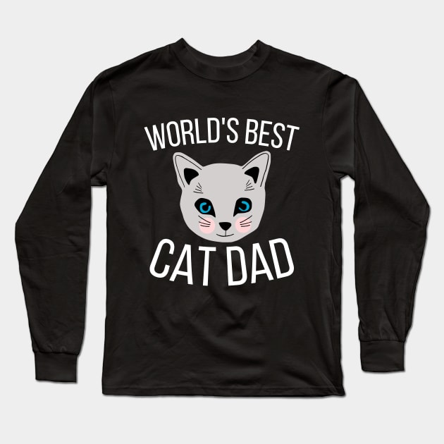 Worlds Best Cat Dad Long Sleeve T-Shirt by kapotka